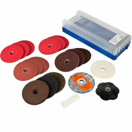 PFERD 48192 COMBICLICK Surface Finishing Set 4-1/2in Discs, 5/8-11 Backing Pad 48192-PFERD